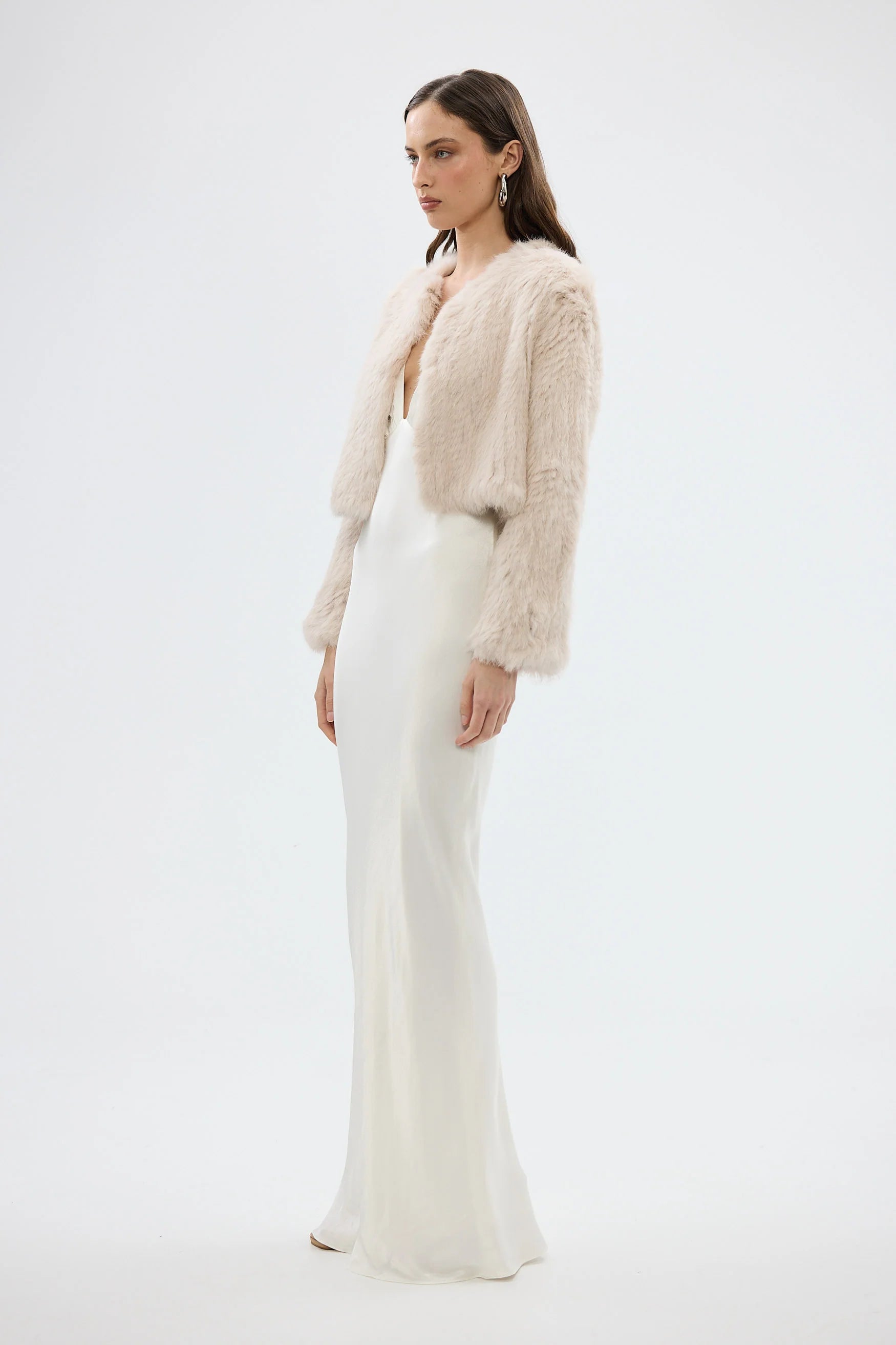 Lola crop jacket, stone