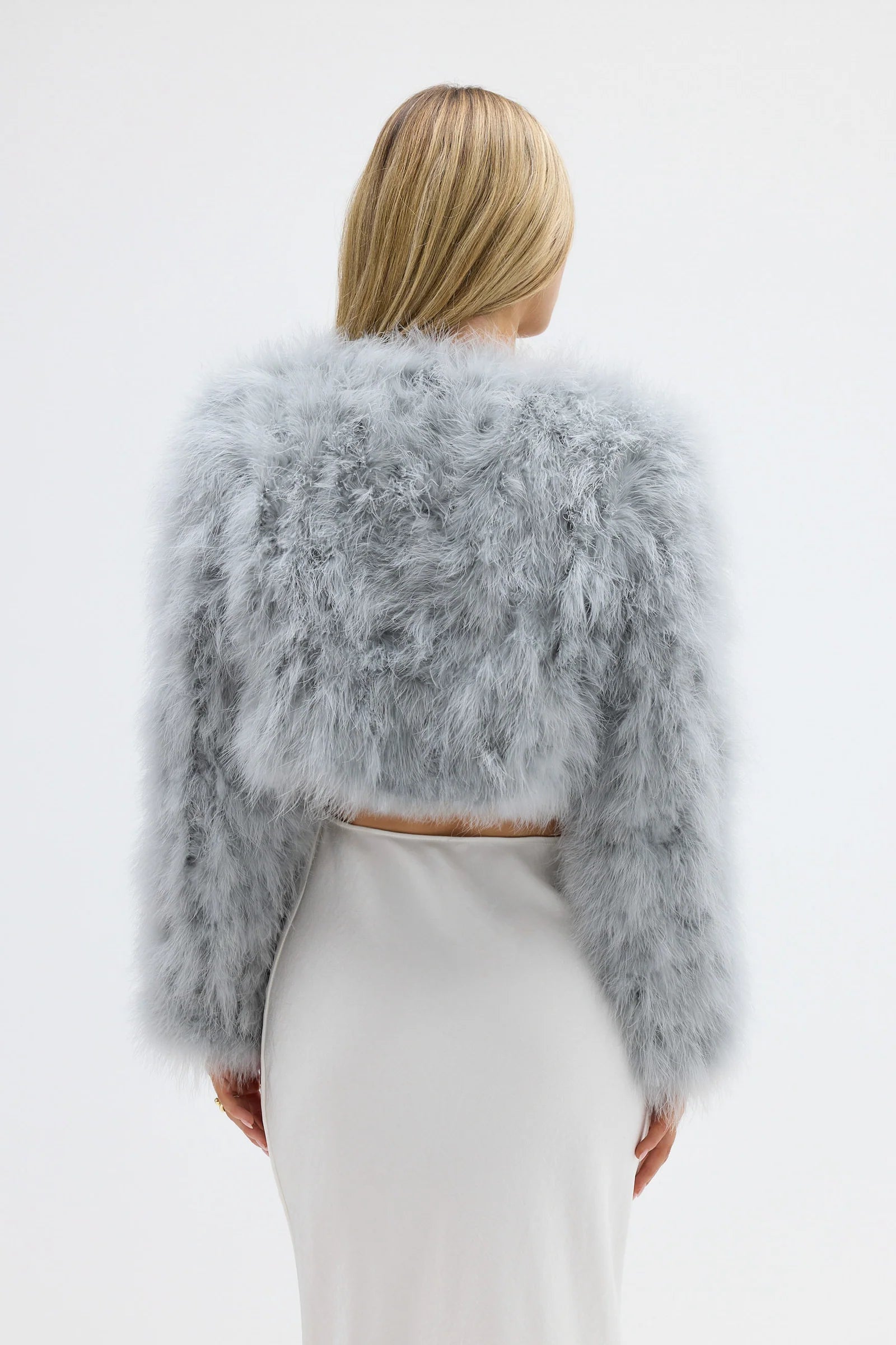 Manhattan crop jacket, light grey