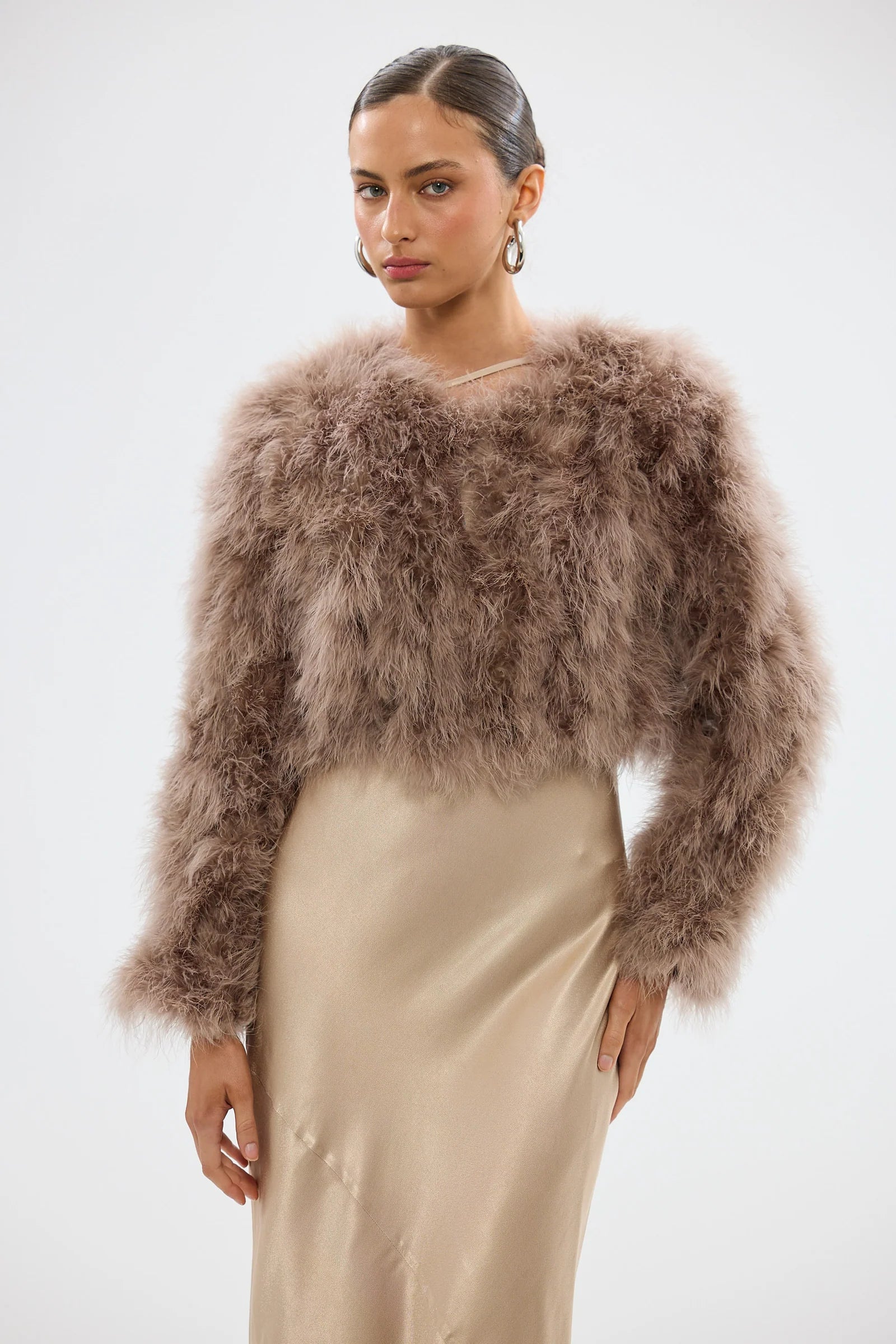 Manhattan crop jacket, cocoa