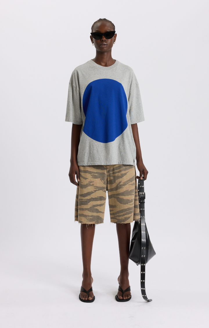 slouch dot print t-shirt, greymarle/cobalt