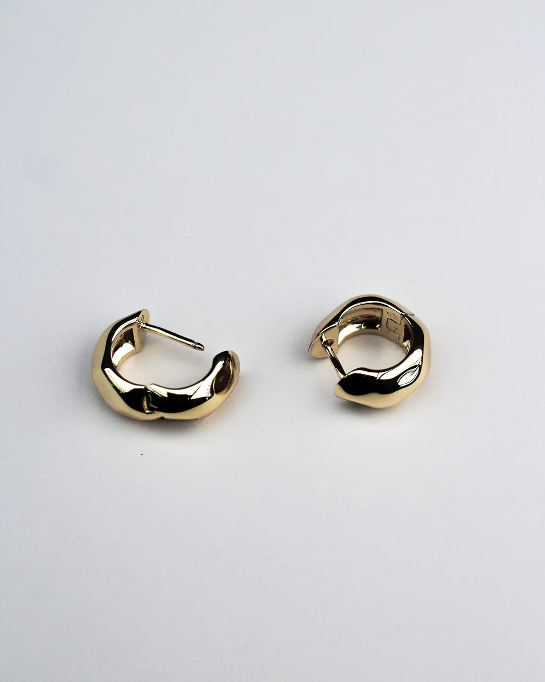Hammered Huggies, gold