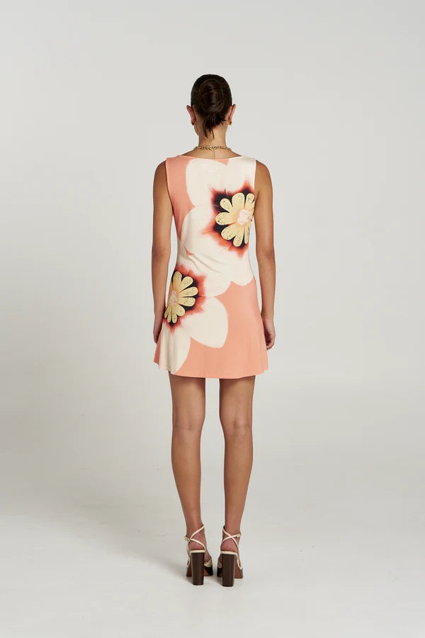 Boatneck mini dress. harlequin