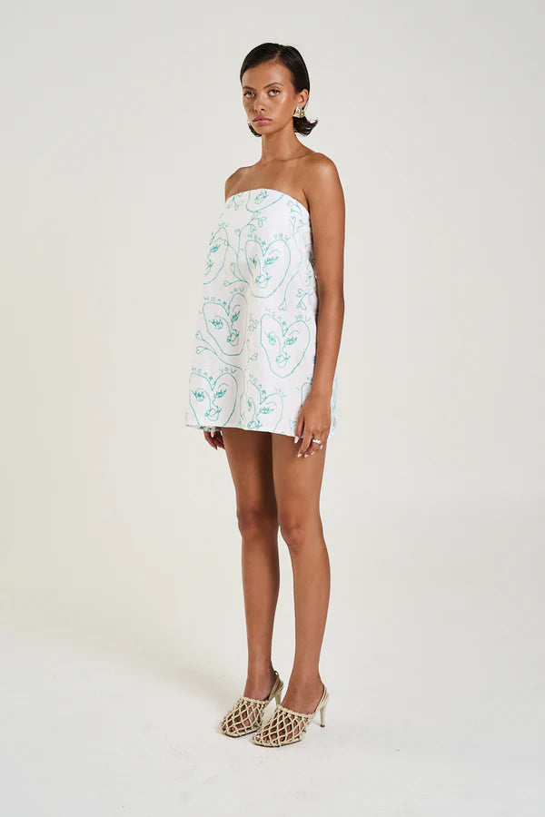 Strapless mini dress, i heart you