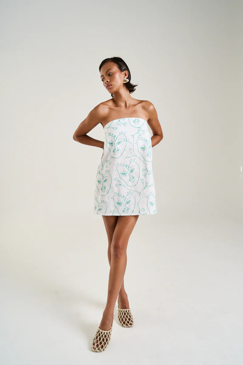 Strapless mini dress, i heart you