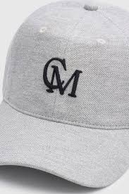 Isolde embroidered logo cap, grey marle/white