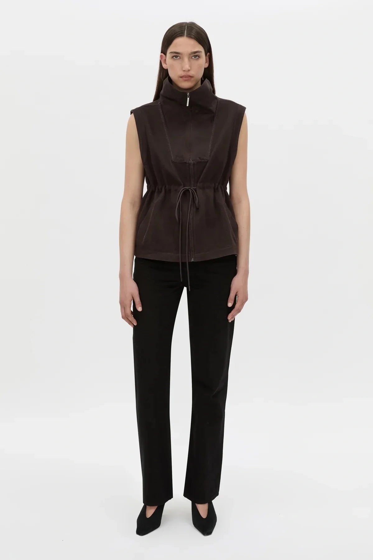 Eira heavy jersey vest, hickory