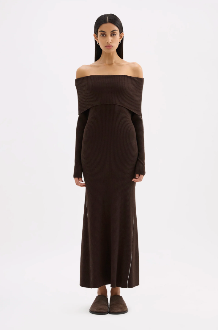 Kirby knit maxi dress, espresso