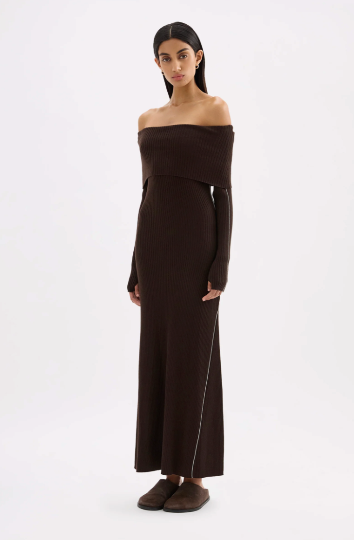 Kirby knit maxi dress, espresso