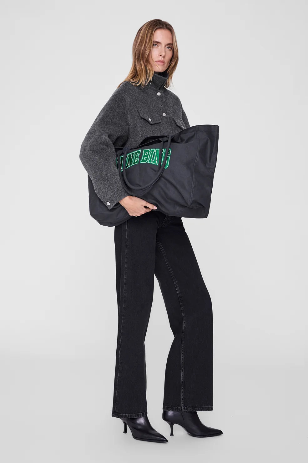 Leo Canvas Tote, Washed Black