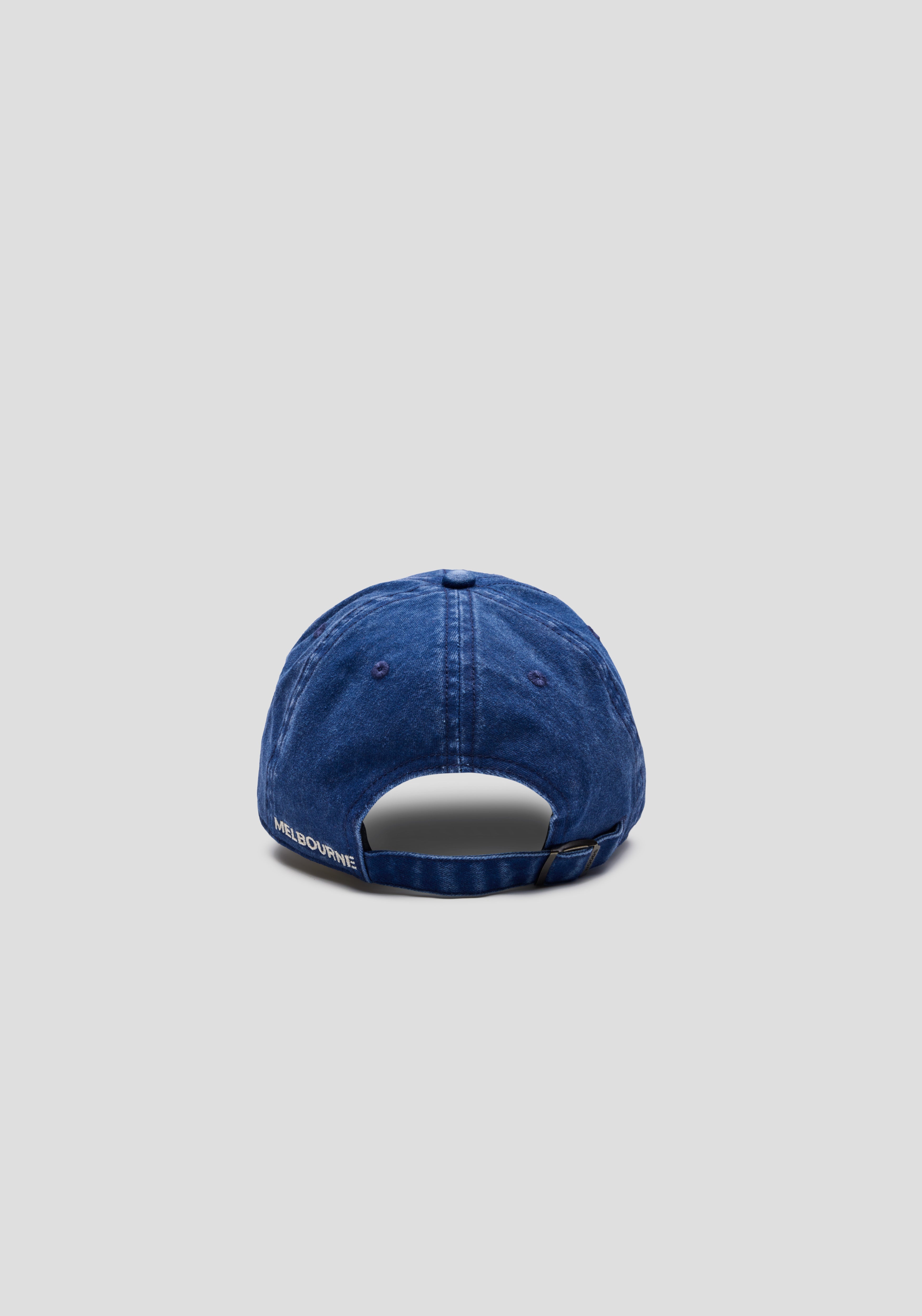 cursive woods cap, vintage navy
