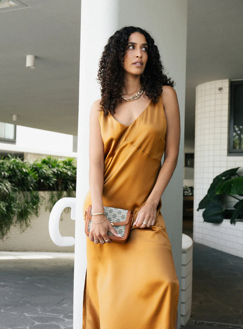 Petite dress, rust