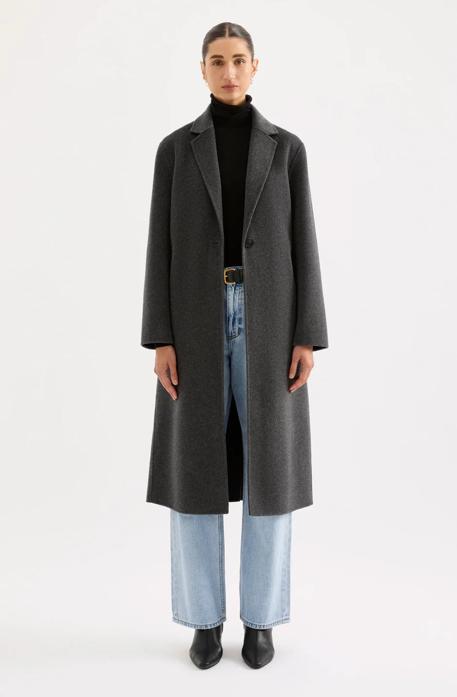 Riley wool coat, charcoal