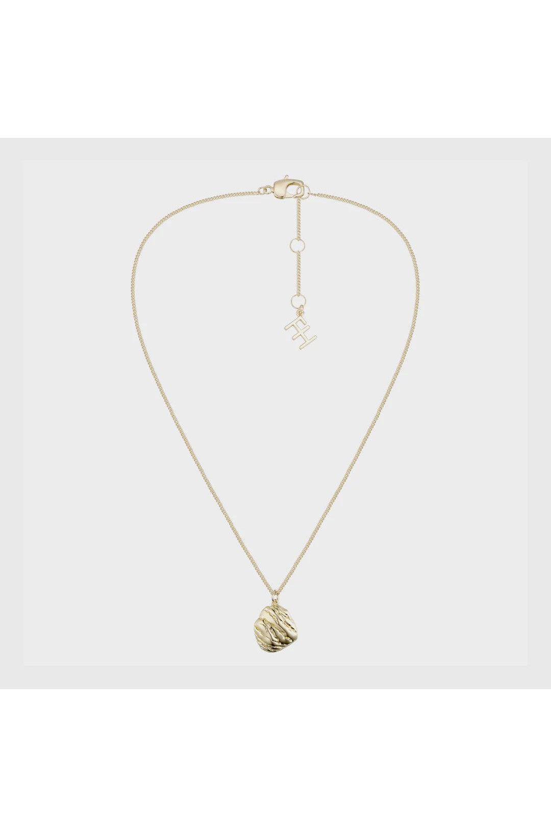Oyster shell necklace, gold