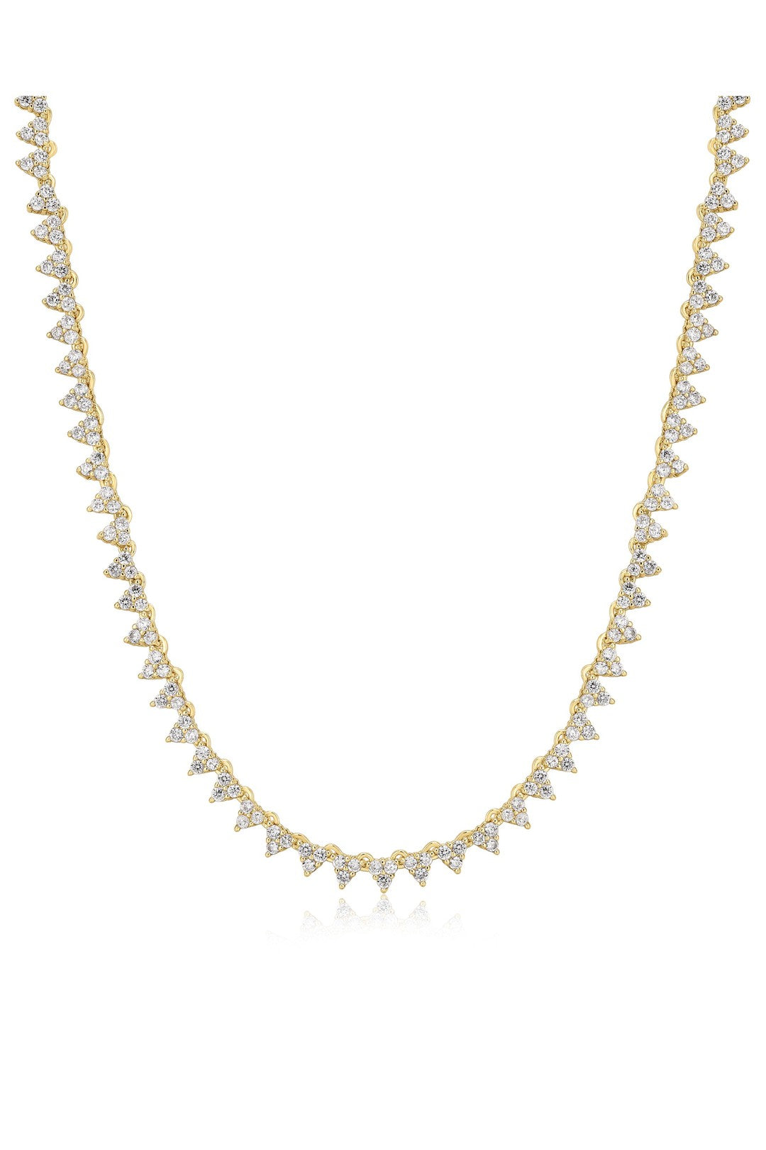 The Isabelle stud tennis necklace, gold