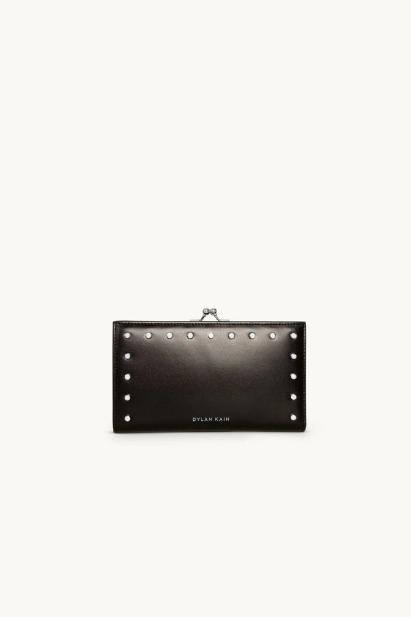 The Large Forever Love Studded Wallet, Silver