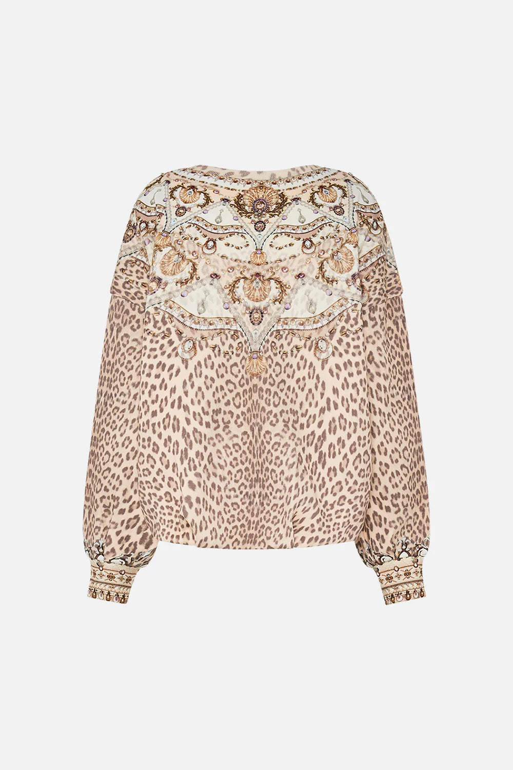 Embellished tuck detail sweater, grotto goddess