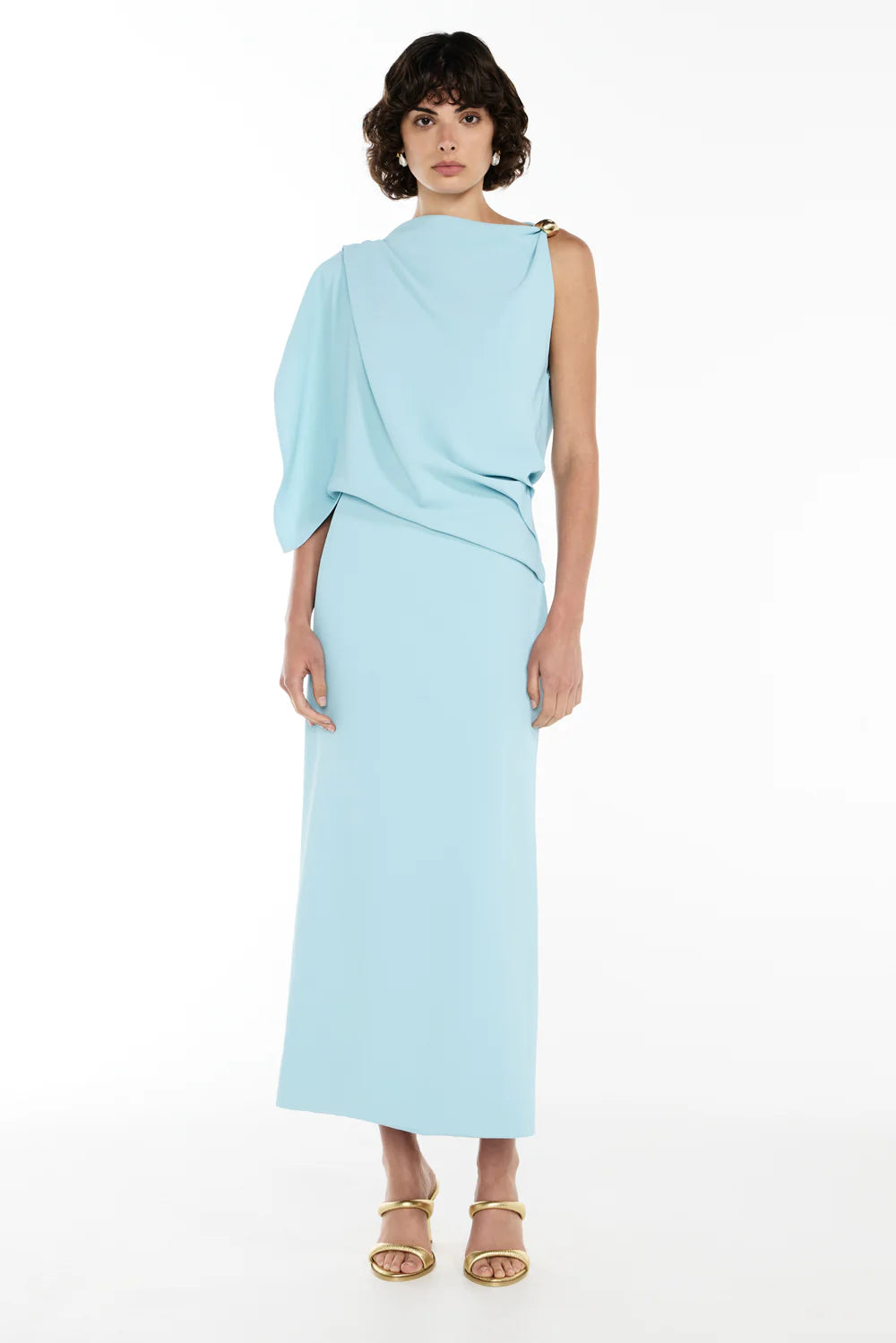 focal point dress, pale blue