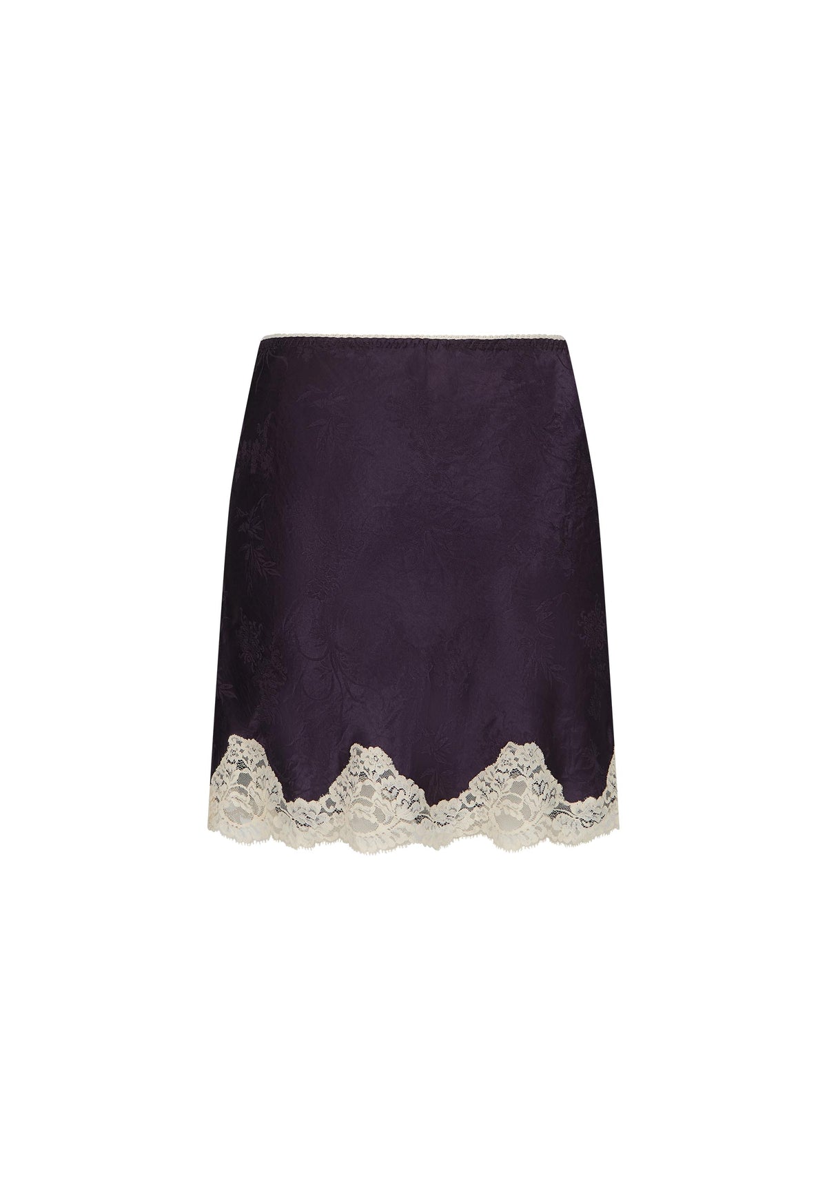 Lasiandra lace mini skirt, deep violet purple