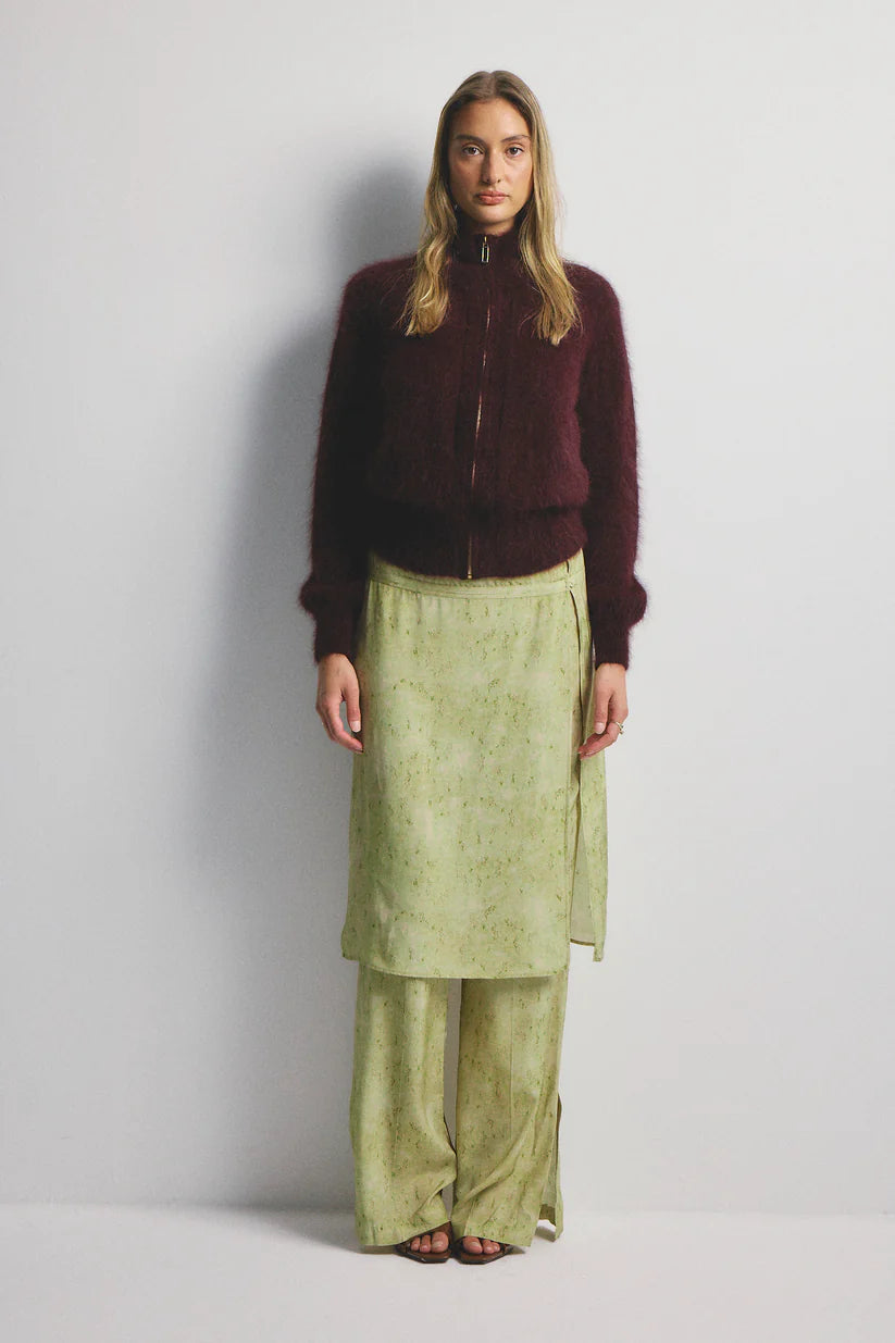 Felix cashmere zip cardigan, aubergine