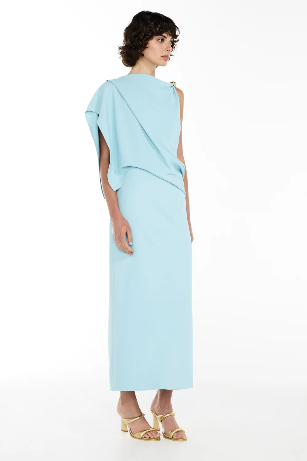 focal point dress, pale blue