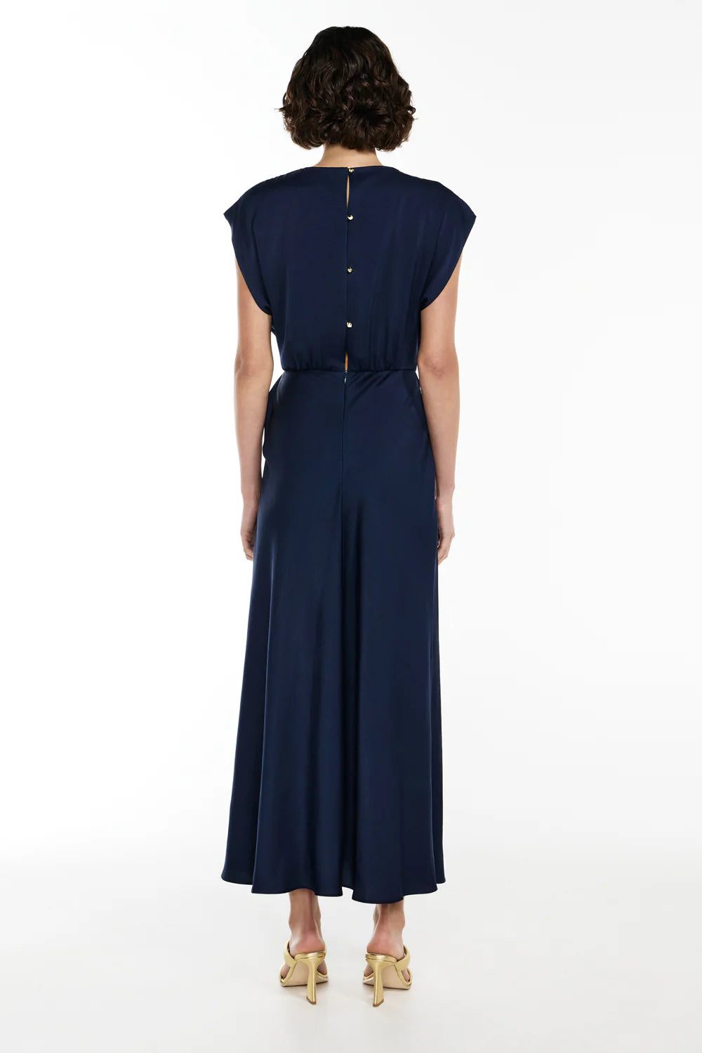 fluid notion drape dress, navy