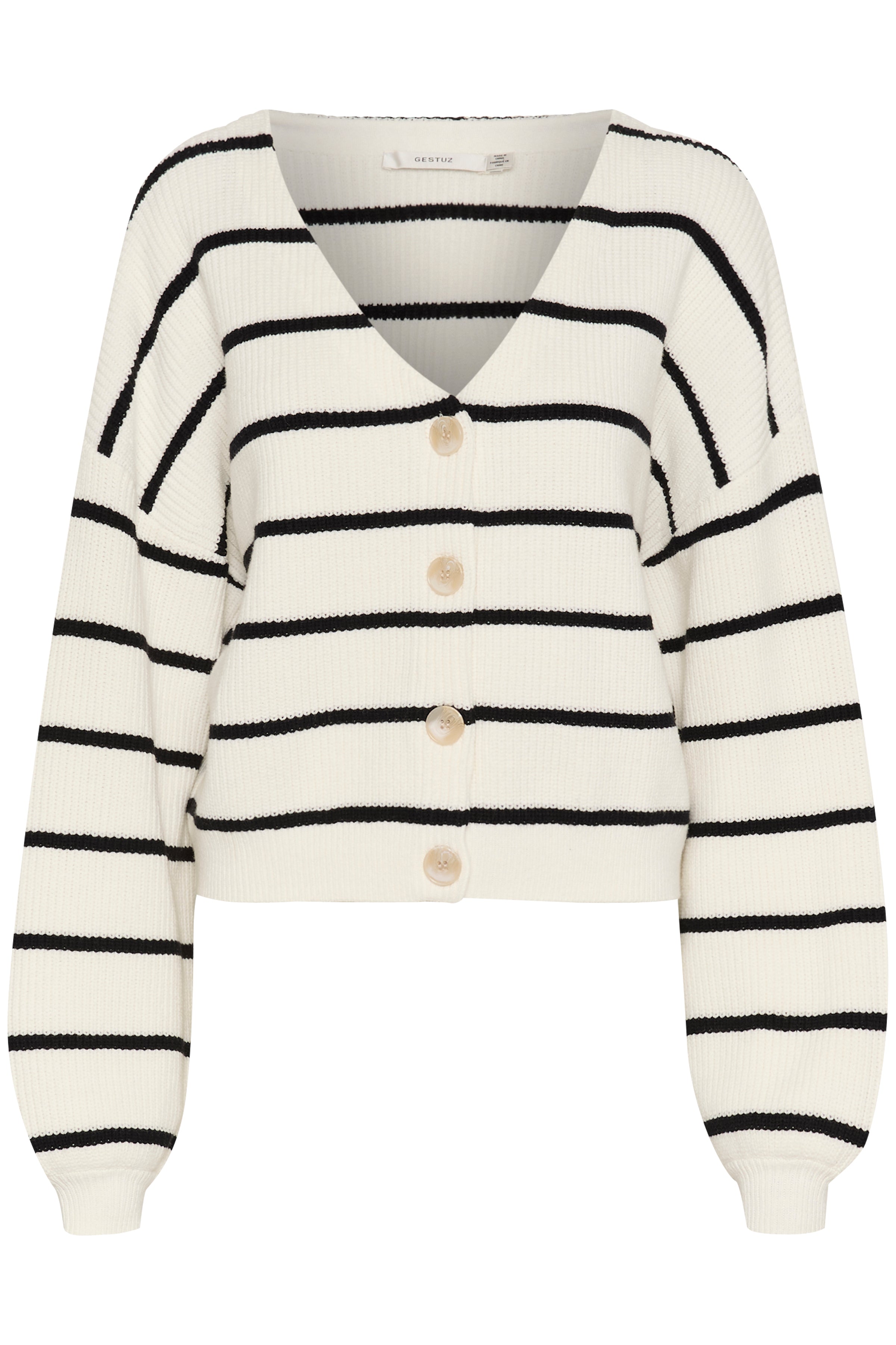 Meba gz cardigan, egret w black stripe