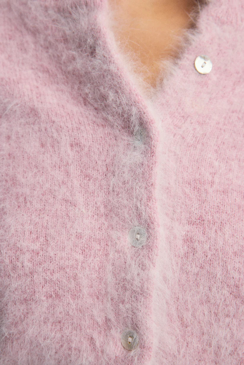 Bella cashmere cardigan, petal cloud