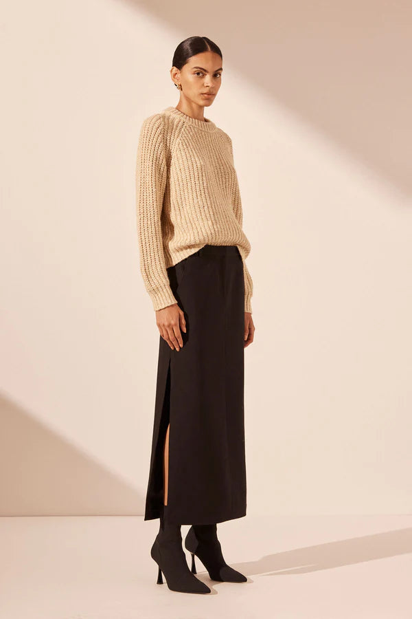 Olivia Relaxed Jumper - Oat/ Ivory