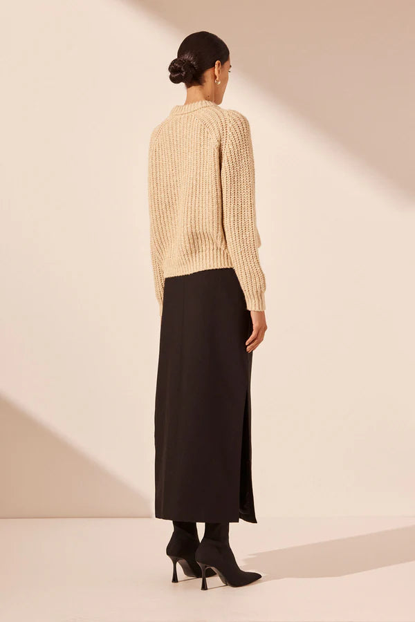 Olivia Relaxed Jumper - Oat/ Ivory