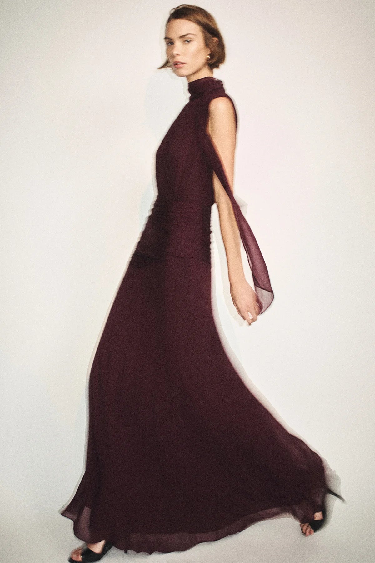 Amina scarf neck dress, wine tasting