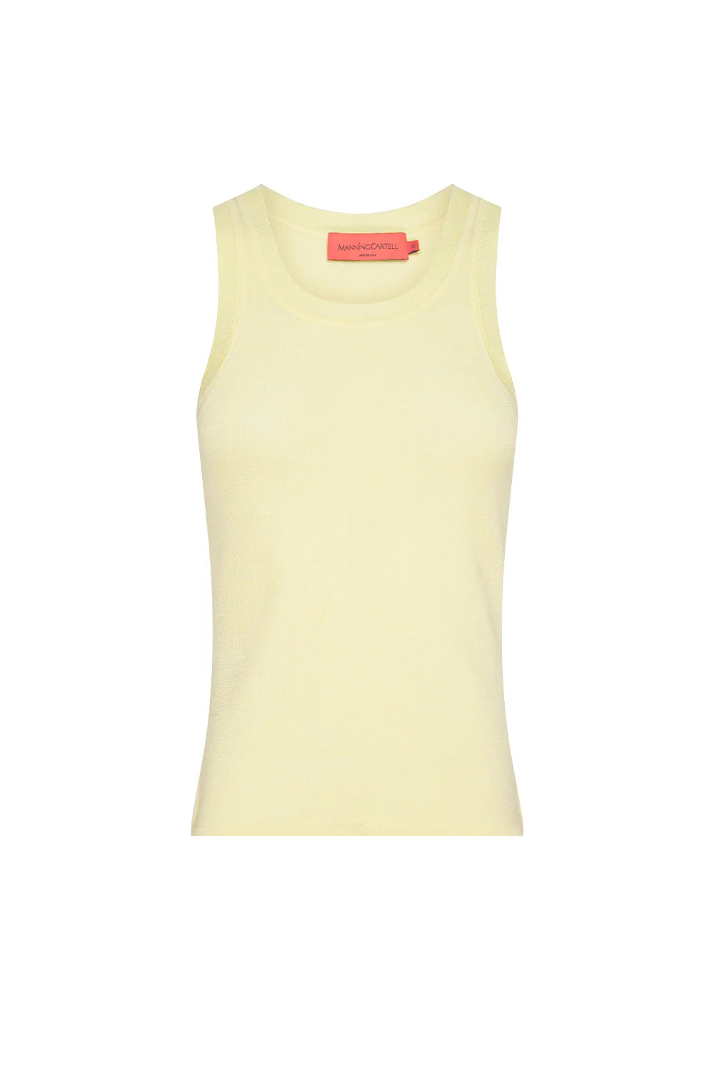Day glow knit tank, pale yellow