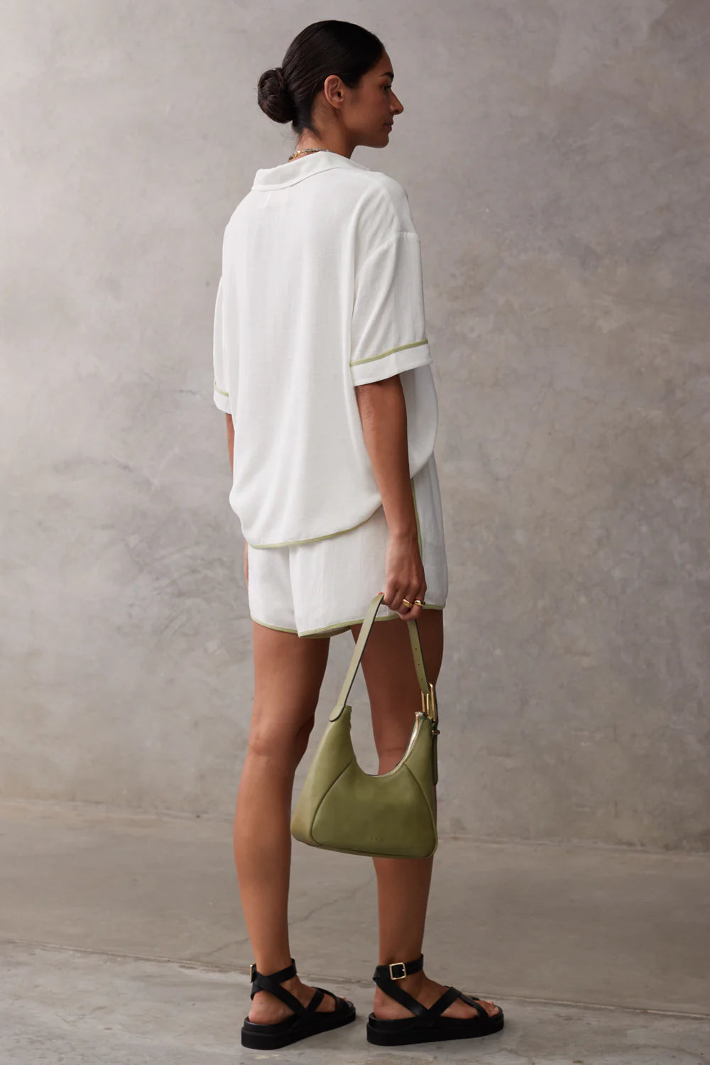 The Joelle shorts, creme/pistachio