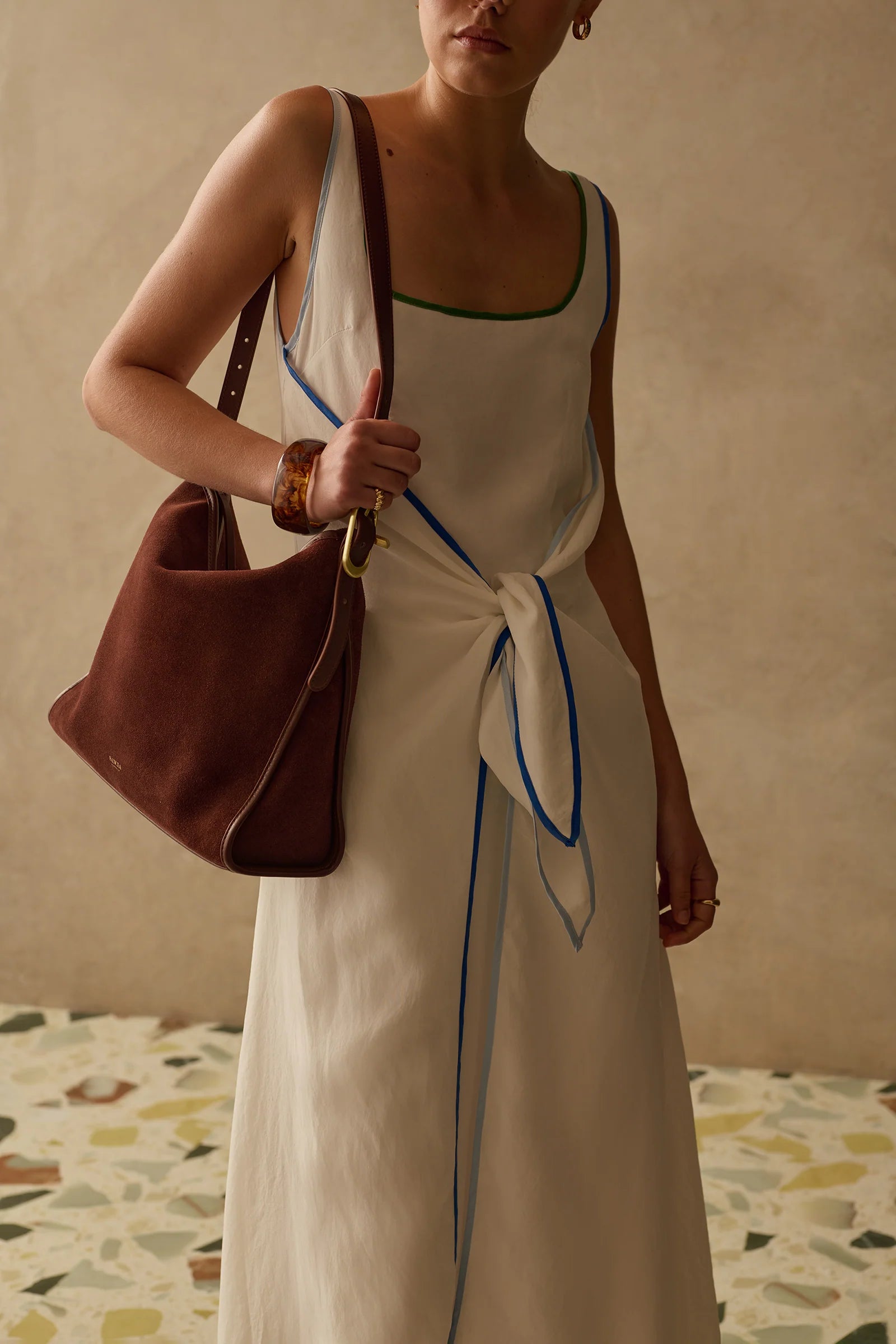 The moretto, cocoa suede