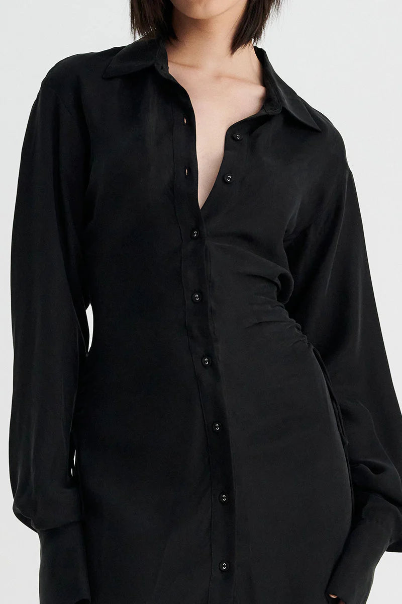 Halley maxi shirt dress, black