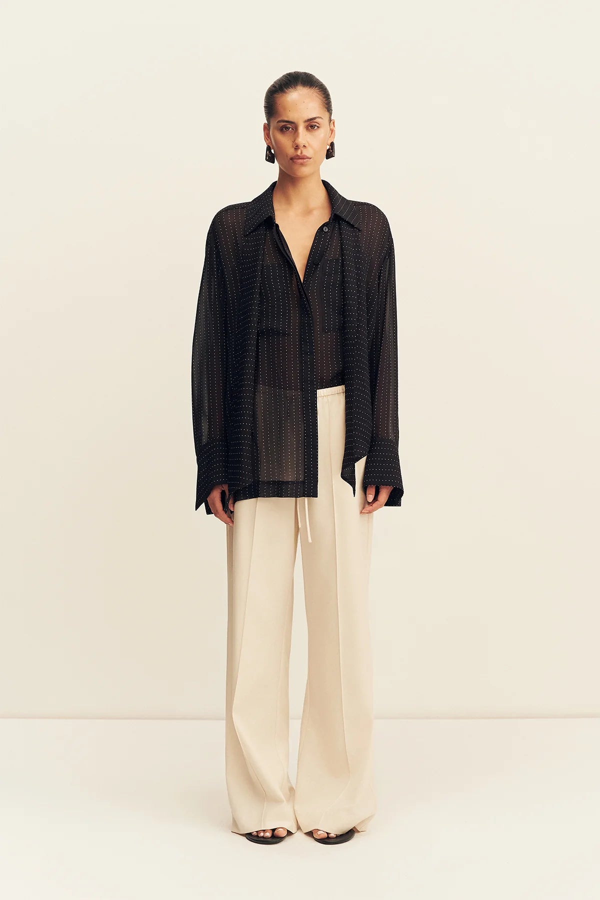 Irving polka dot sheer shirt