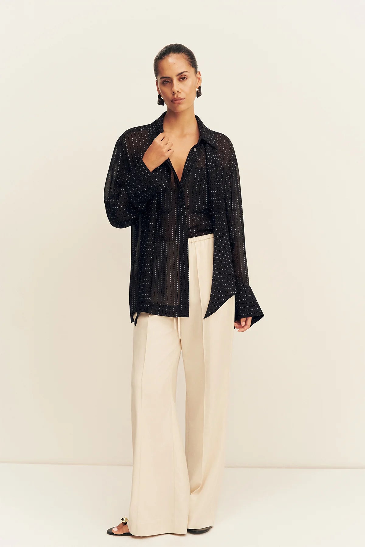 Irving polka dot sheer shirt