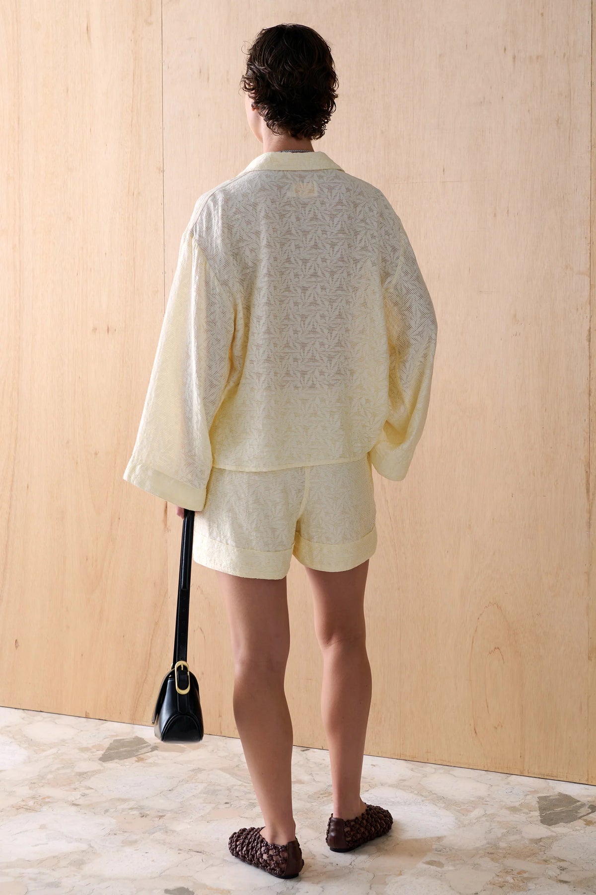 The reign shorts, creme jacquard