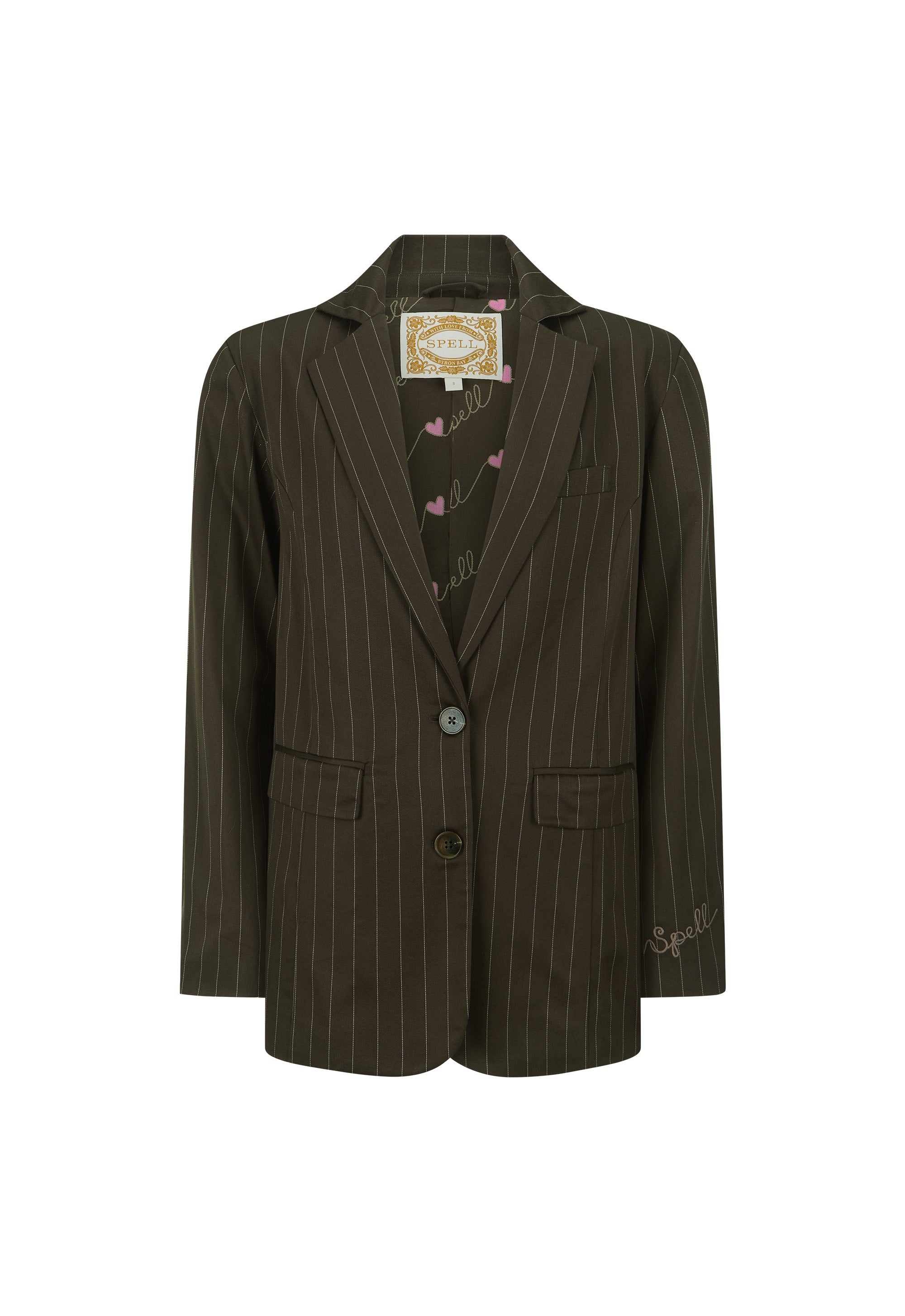 1998 Striped blazer, espresso