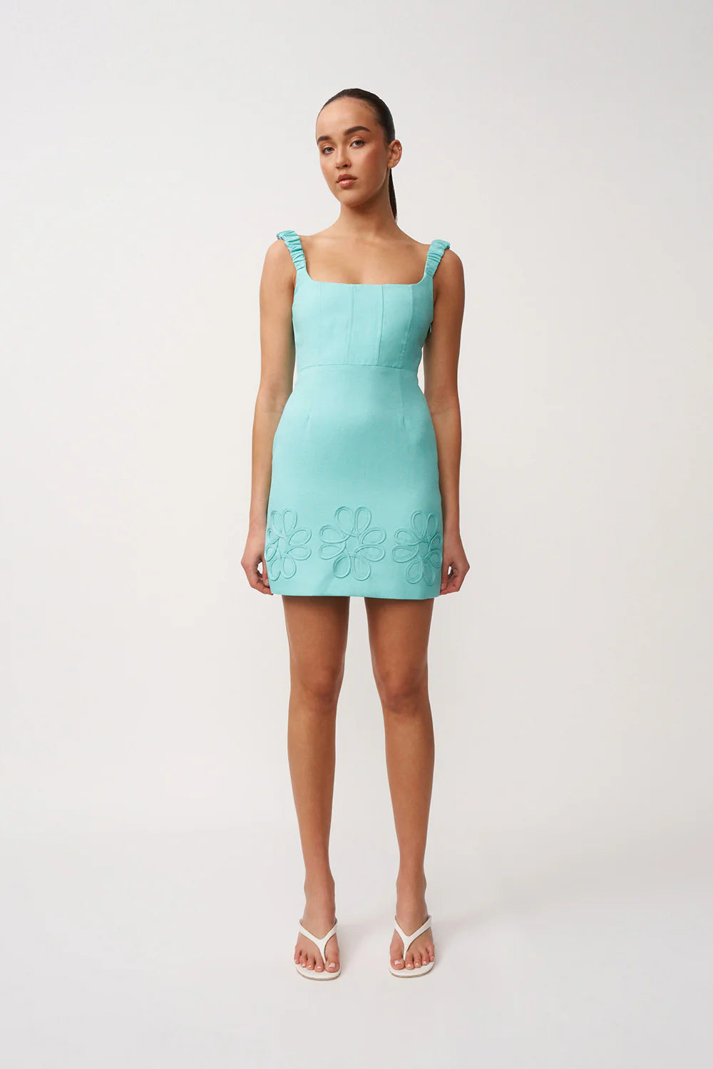 Giovanna pipe mini dress, aqua