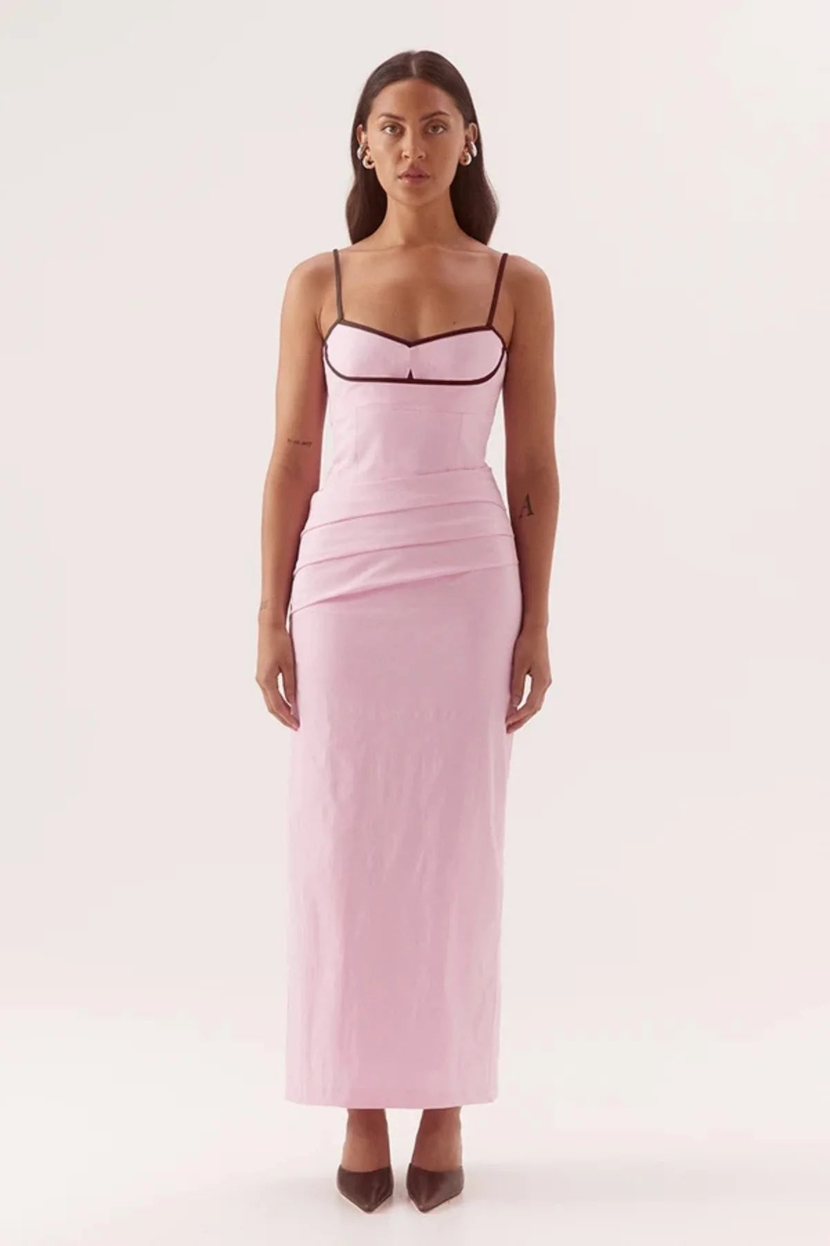 Britta dress, peony/choc