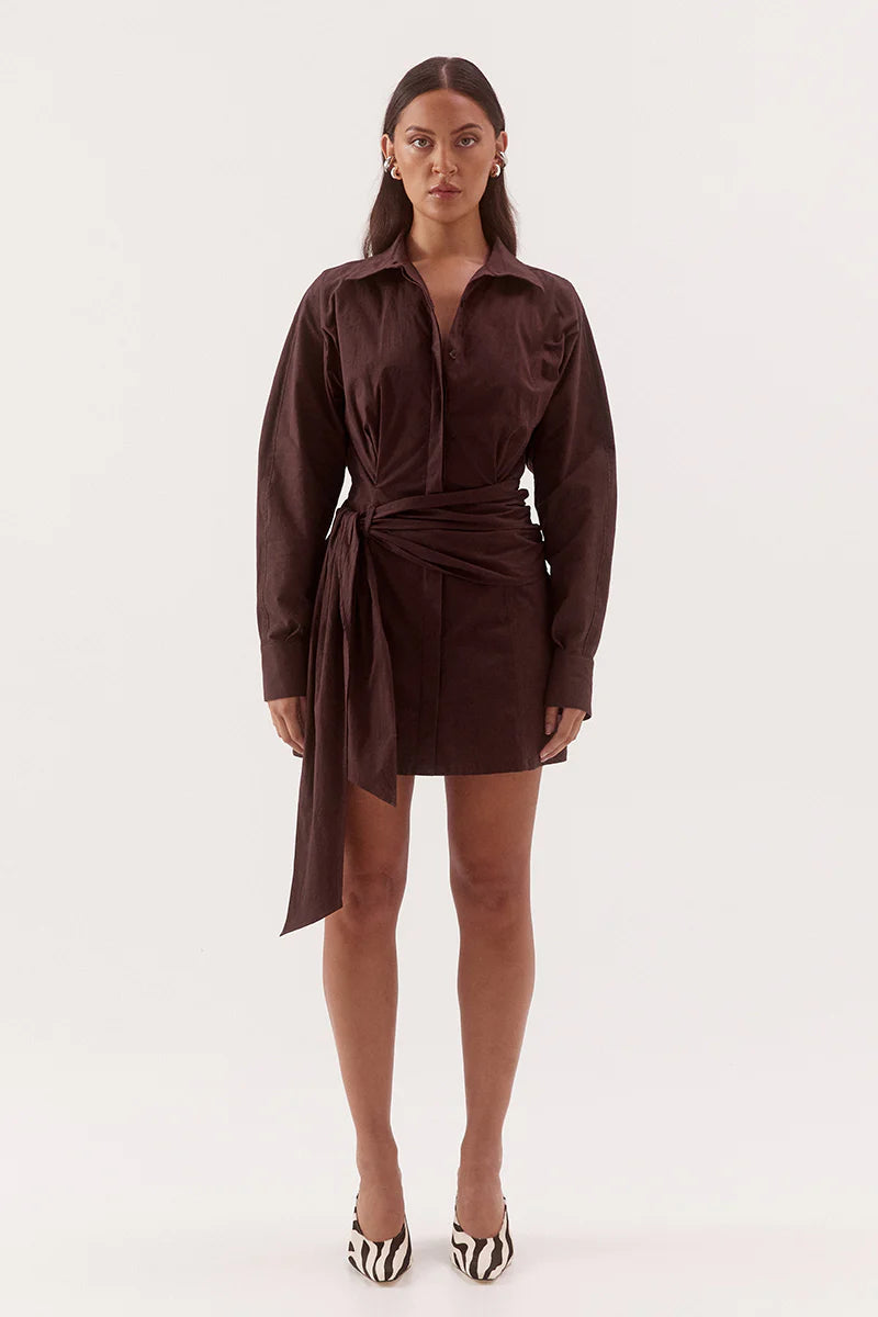 Marlowe shirt dress, espresso