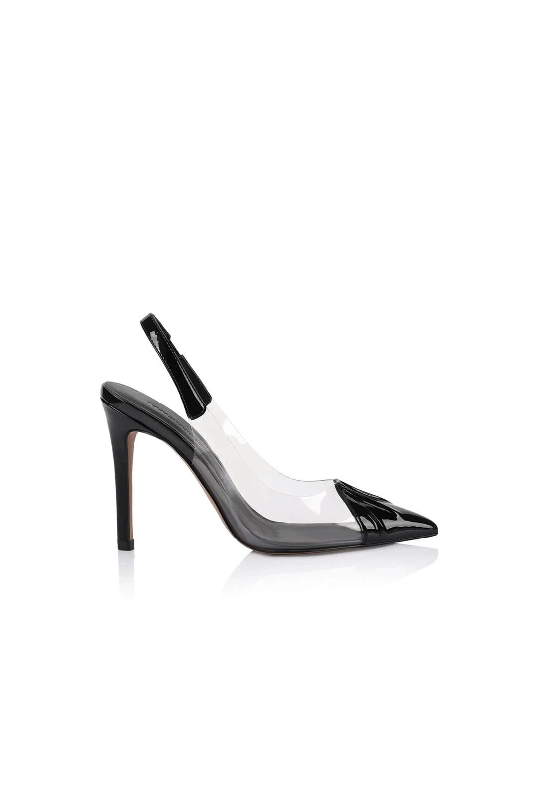 Romy Pump Vinylite & Black Patent