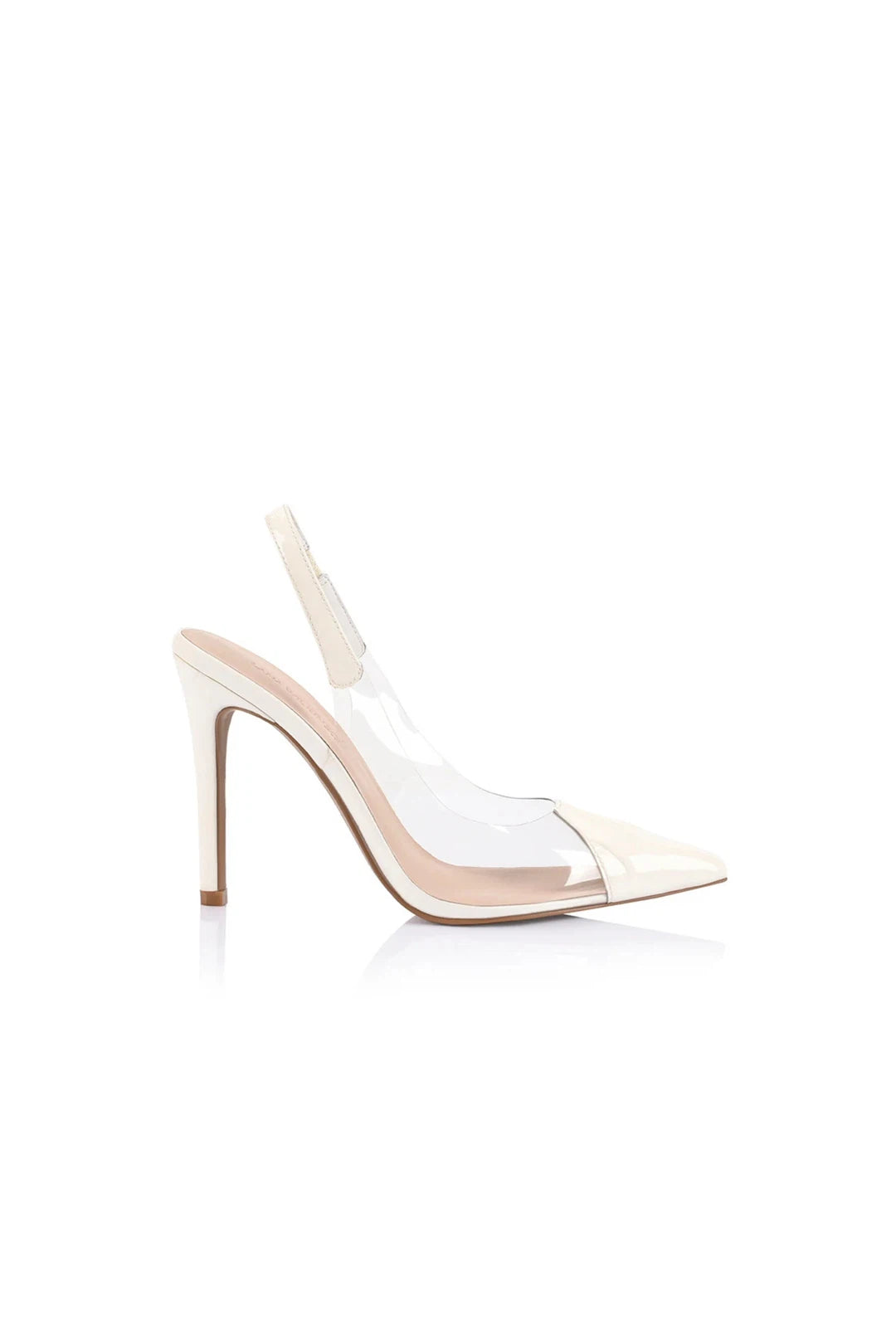 Romy Pump Vinylite & White Patent