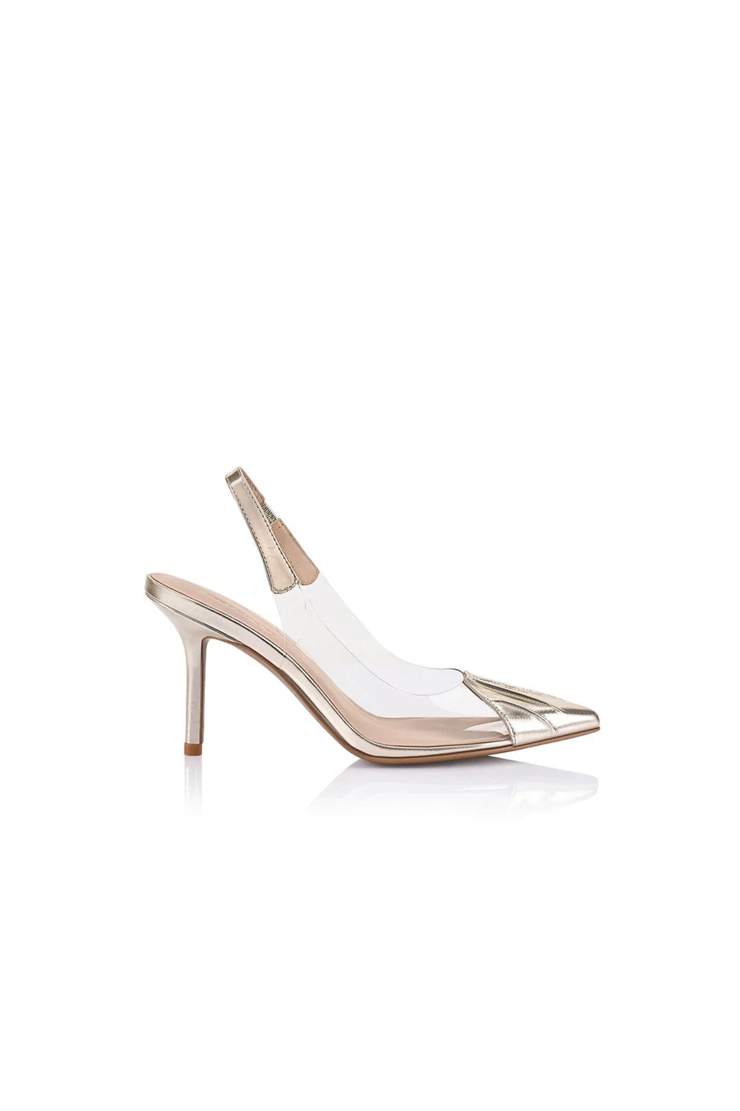 Remi Pump Vinylite & Gold Metallic Patent Leather