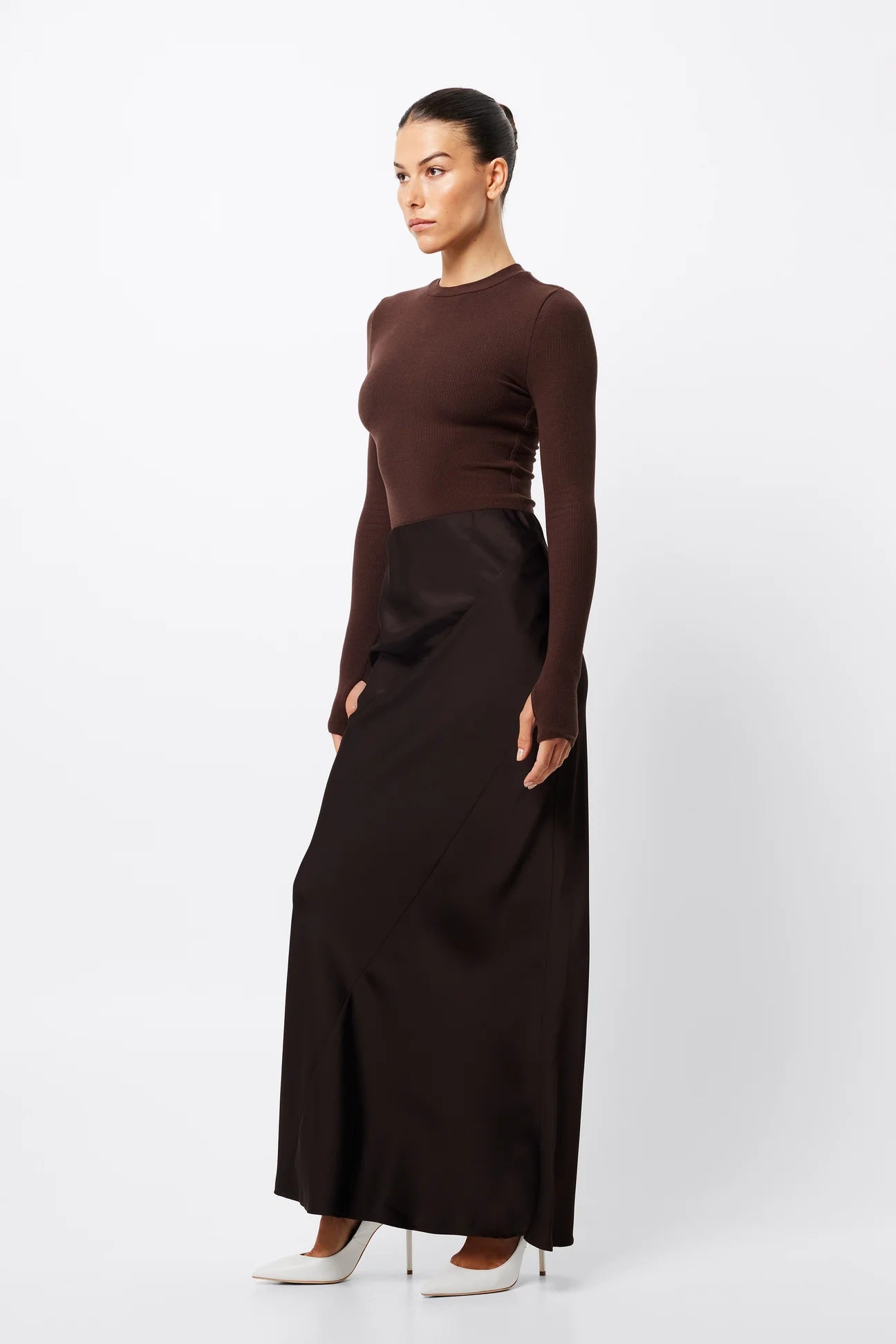 Renaissance maxi skirt, chocolate