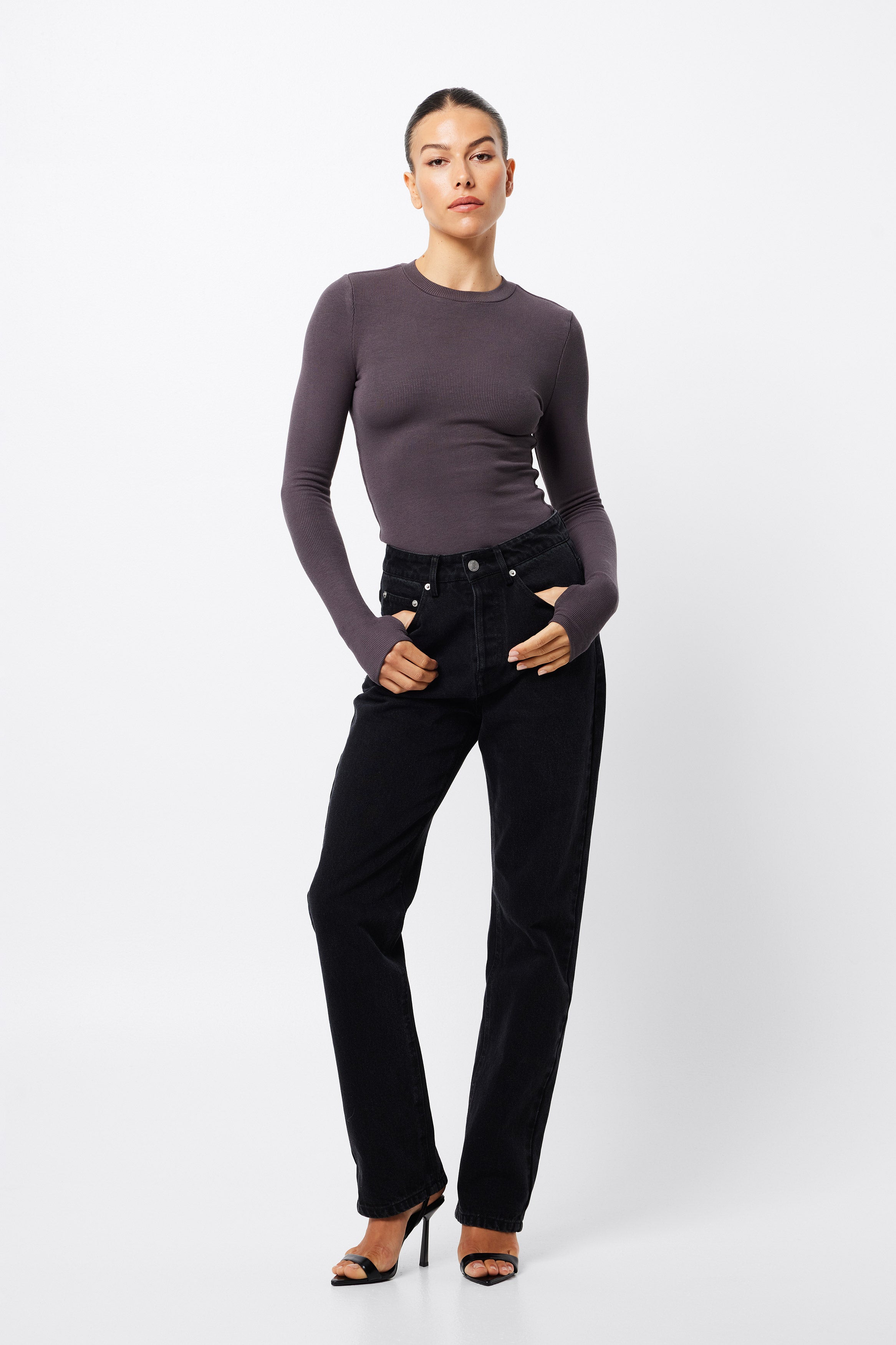 brooklyn top, charcoal