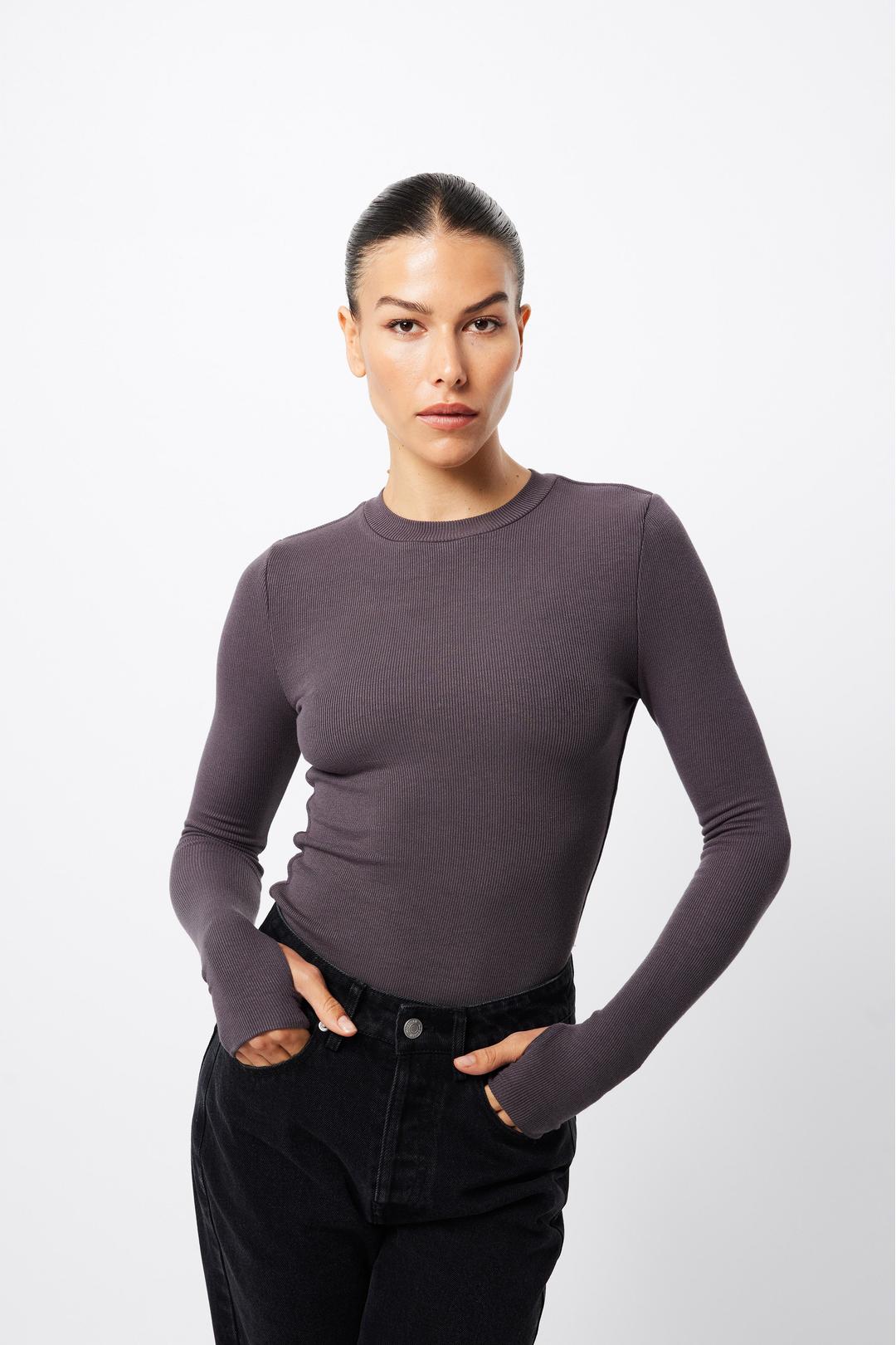 brooklyn top, charcoal