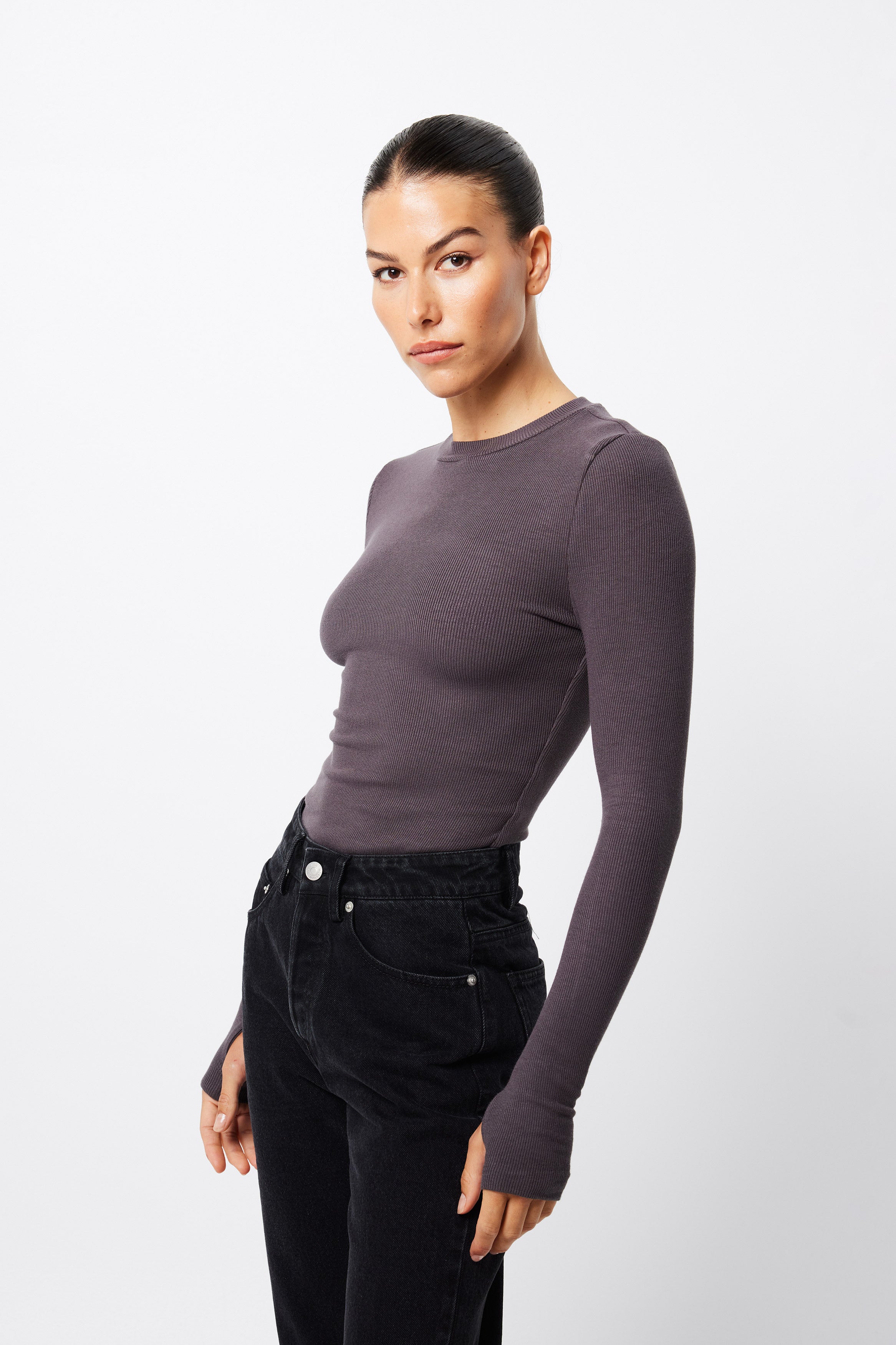 brooklyn top, charcoal