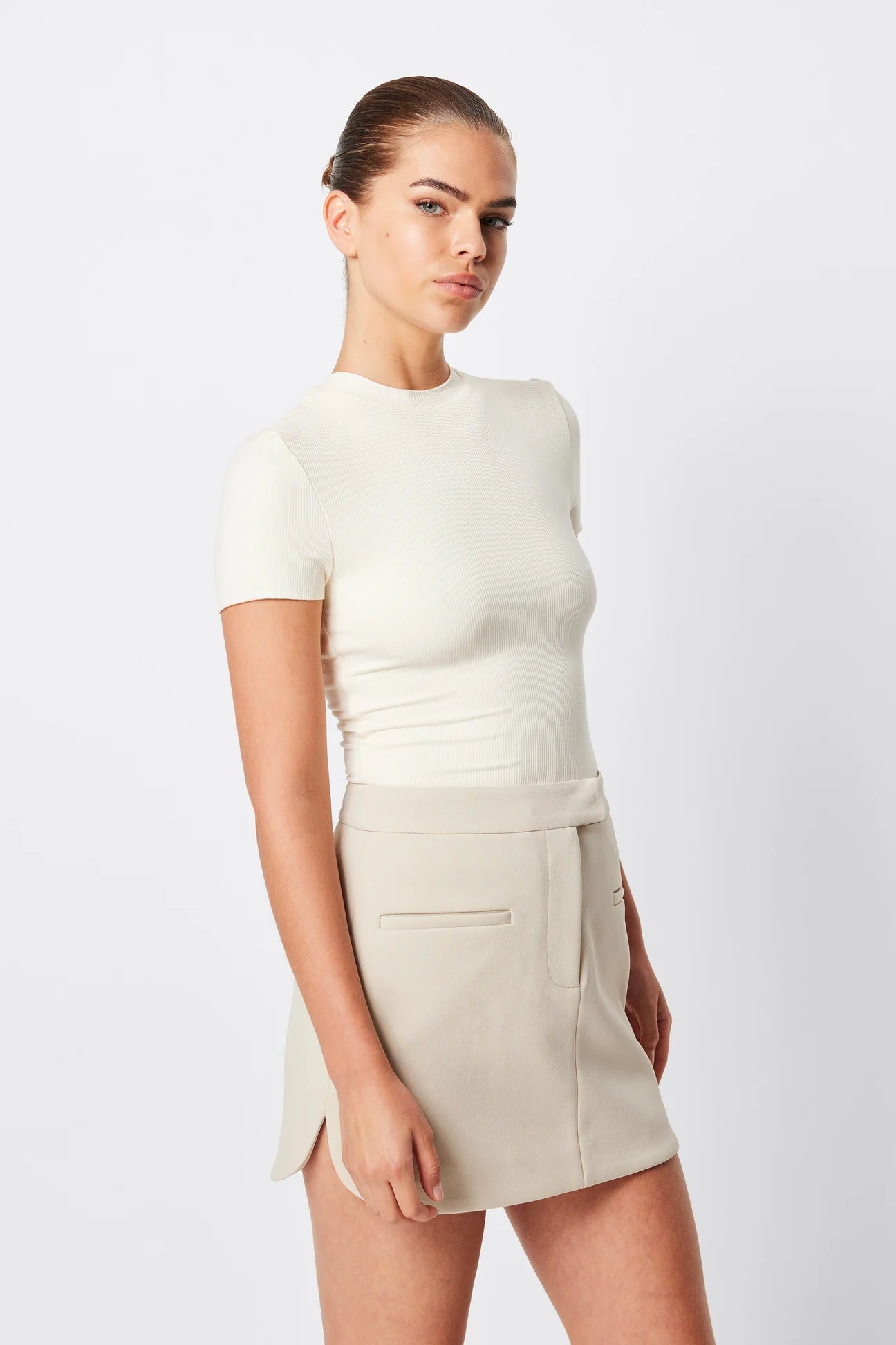 Lourdes Mini Skirt, natural