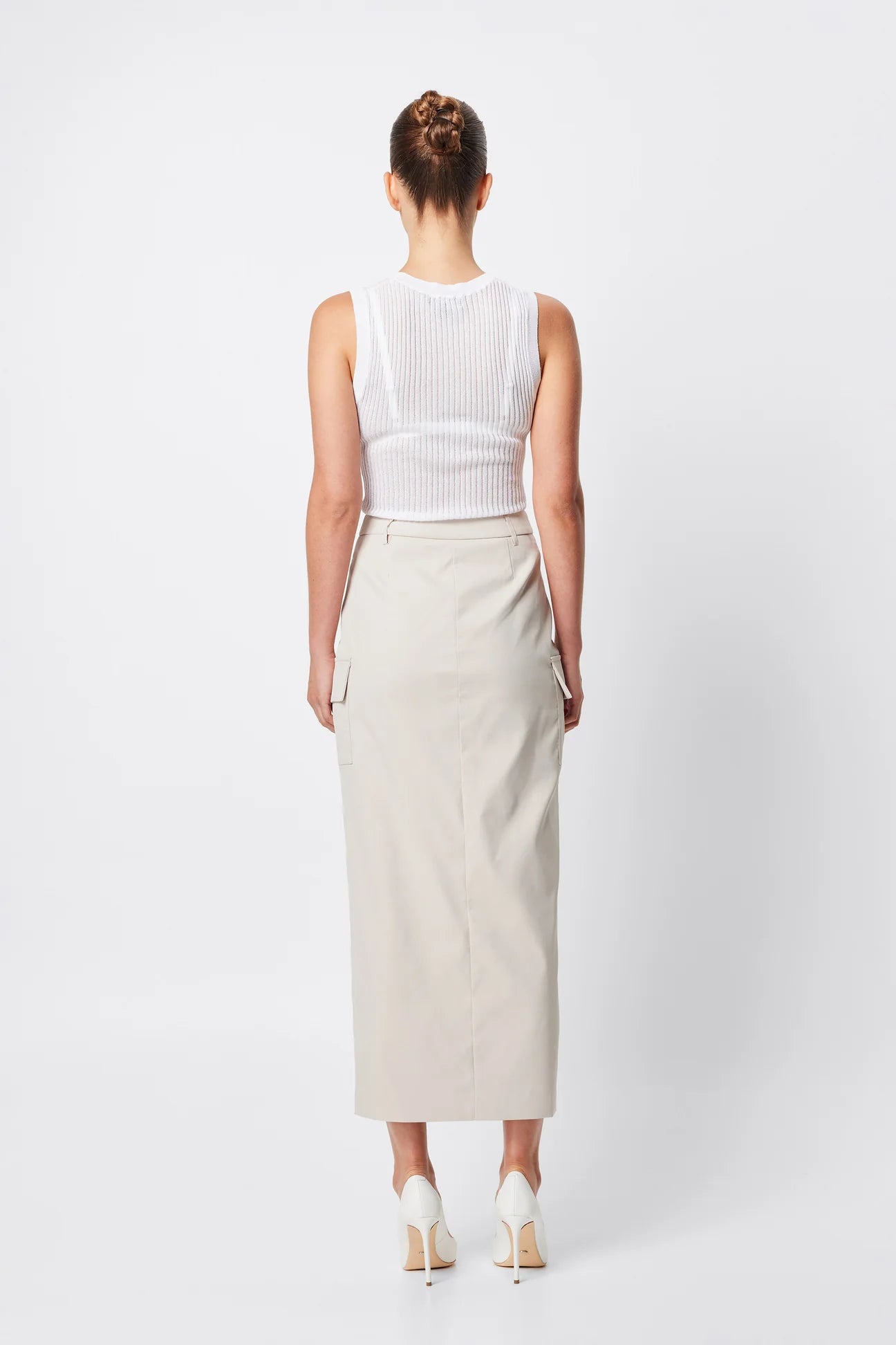 The Cannes midi skirt, natural